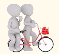 Partner mit Fahrrad